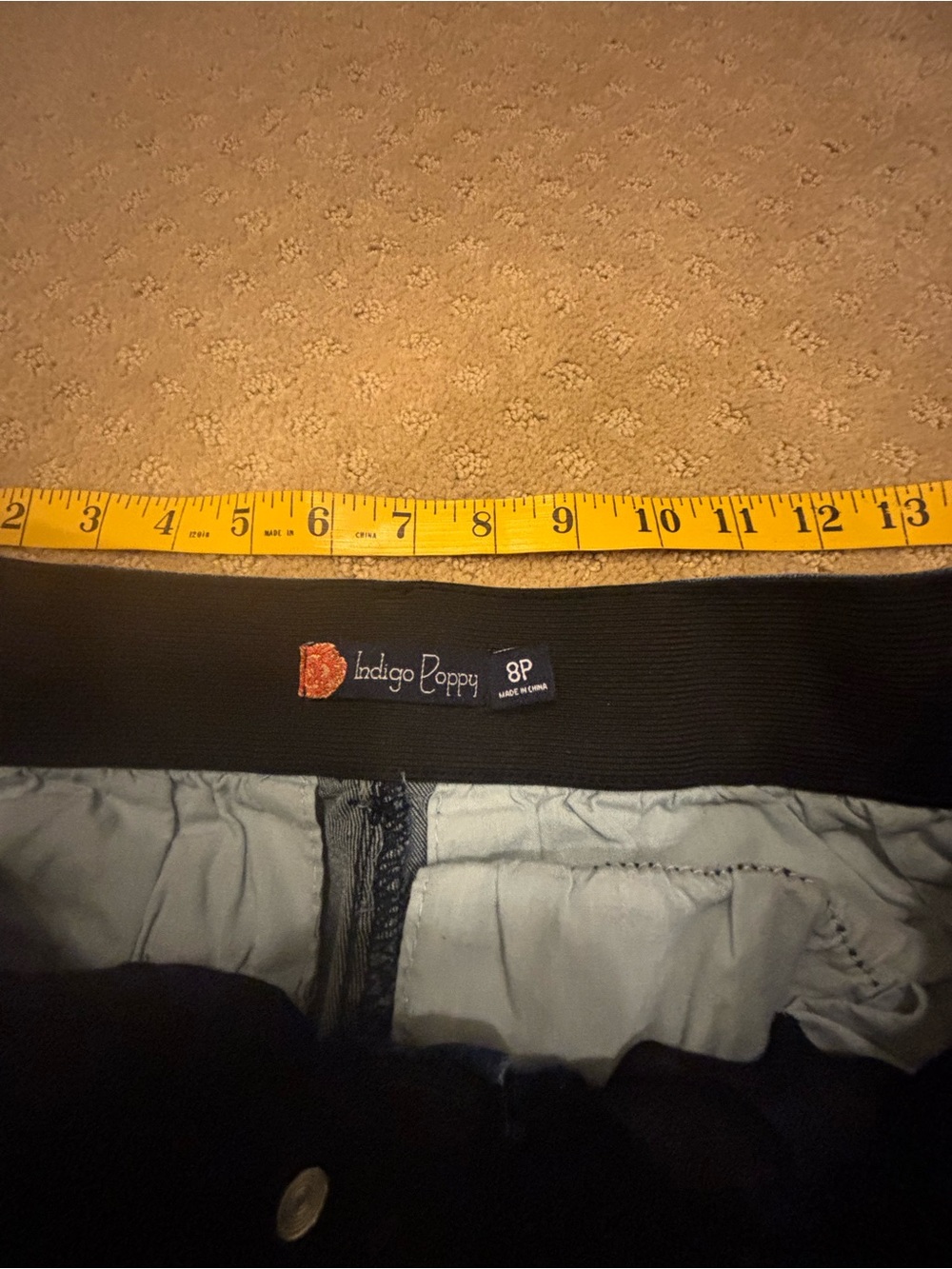 Indigo Poppy Women's 80’s pleated pull up Waistband dark blu bootcut sz 8P